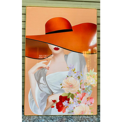 (ẢNH THẬT) Tranh treo tường tranh trang trí decor cô gái hiện đại 28 có khung kèm đinh treo