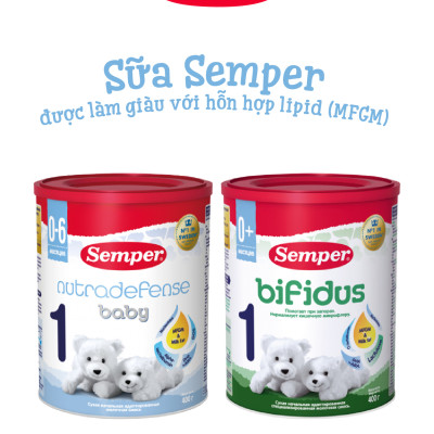 Thùng 12 hộp Sữa bột công thức Semper Bifidus số 1 400g/hộp