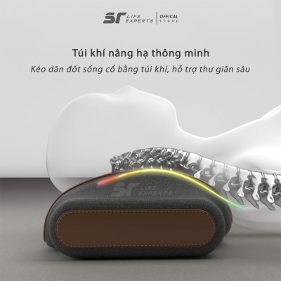 Gối Ngủ Túi Khí Kéo Dãn, Kê Đầu Massage Chườm Nóng Công Thái Học, Giảm Đau Mỏi Cổ Vai Gáy - Sairui