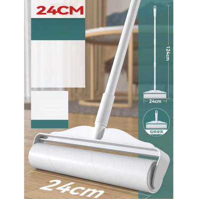 Combo Cây Lăn Bụi 24cm Cán Dài 1 Lõi Lăn Bụi Quần áo, Chăn Ga, Lông Chó Mèo