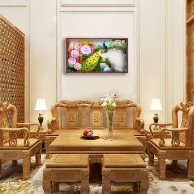 D803 01 Tranh kính Chim Công (được chọn mẫu)