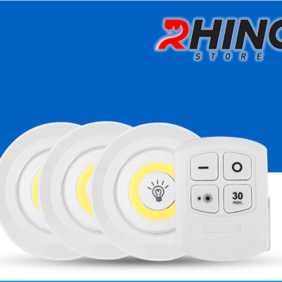 Đèn ngủ điều khiển từ xa Rhino L801, dùng pin AAA, 2 mức độ sáng ánh sáng trắng - Hàng chính hãng