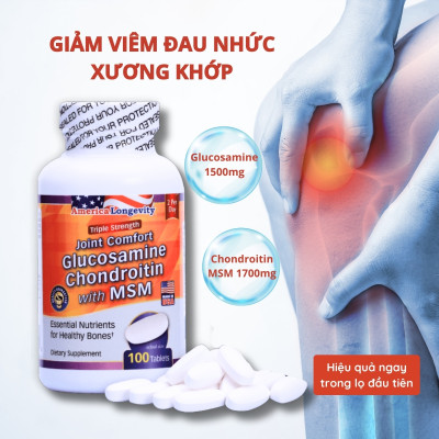 Viên Uống Glucosamine Chondroitin With Msm Giúp Giảm Đau Do Viêm Xương Khớp Hộp 100 Viên