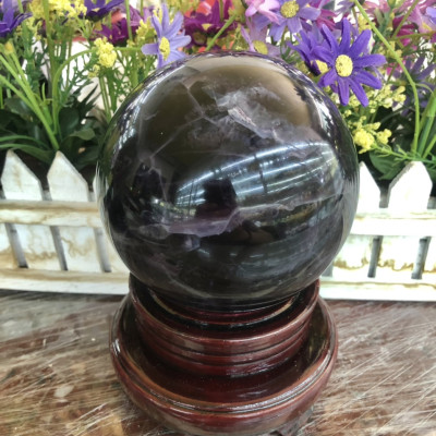 Quả cầu phong thủy đá thạch anh xanh - Đường kính 10,6cm 