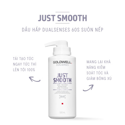 Dầu Hấp 60s Dưỡng Tóc Mềm Mượt Goldwell Just Smooth Giảm Bông Xù, Xơ Rối, Kiểm Soát Tóc Tức Thì