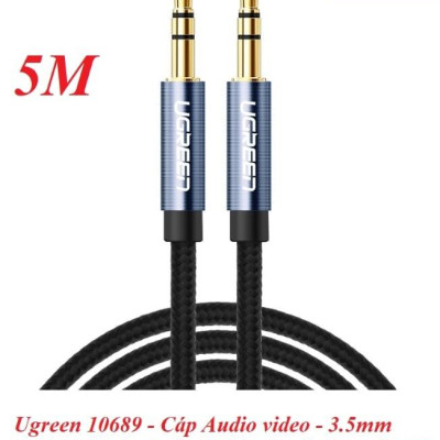 Ugreen UG10689AV112TK 5M màu Xanh Cáp âm thanh 2 đầu 3.5mm dương - HÀNG CHÍNH HÃNG