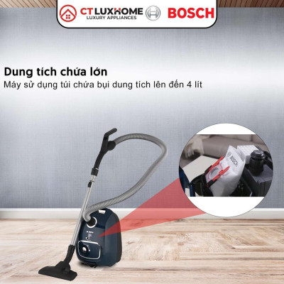 Máy Hút Bụi Có Dây Bosch BGLS42035, 2000W, 10A, 10m, túi chứa bụi 4 lít [Hàng chính hãng]