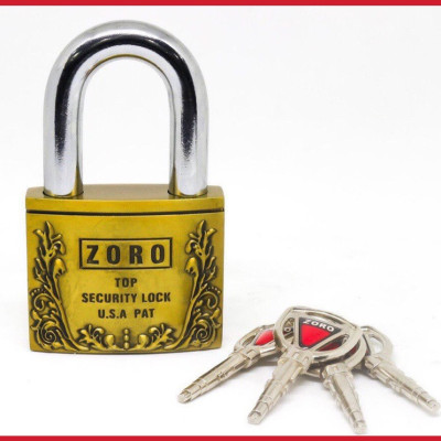 Ổ khoá ZORO bông chìa tròn - 6 phân - càng ngắn - làm từ thép hardened không gỉ - hàng chính hãng