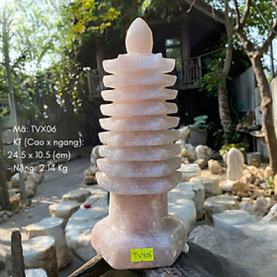 Tháp văn xương thạch anh NHASAN món quà phong thủy cao cấp