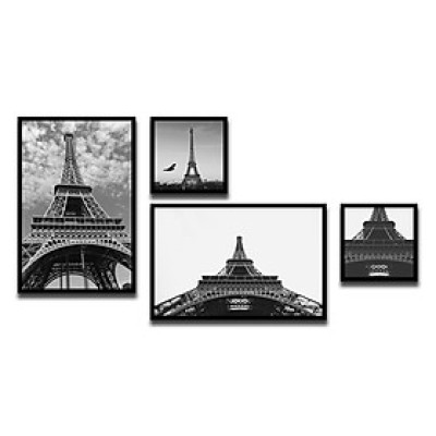 Bộ 4 Khung Hình Kính Treo Tường Tặng bộ ảnh như hình mẫu, Đinh Treo Tranh và sơ đồ treo - Khung Hình Phạm Gia PGCTK57