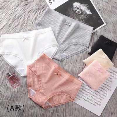 Sét 10 quần lót nữ gân tăm phối nơ AZ22