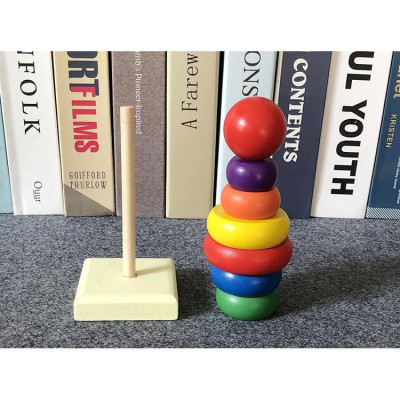 Tháp Cầu Vòng Bằng Gỗ Cho Bé Loại Nhỏ - Đồ Chơi Gỗ Thông Minh Đồ Chơi Mầm Non