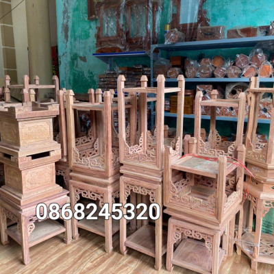 Đôn gỗ hương đá cao 40 mặt vuông 30cm để đồ đa năng