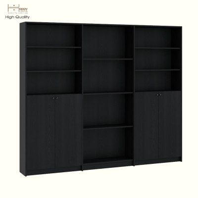 HAPPY FURNITURE , Kệ sách 4 cửa mở - CATY, KSA_080 , 240cm x 30cm x 202cm DxRxC
