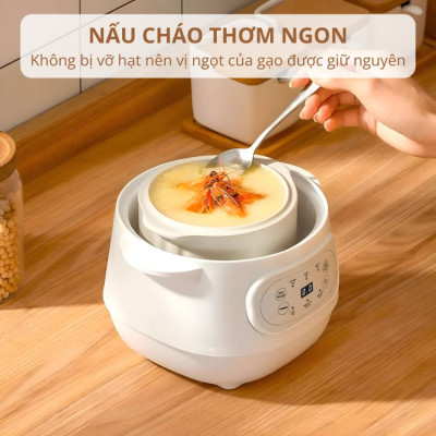 Nồi nấu cháo chưng yến 1 Lít Mishio MK383 - Hàng chính hãng