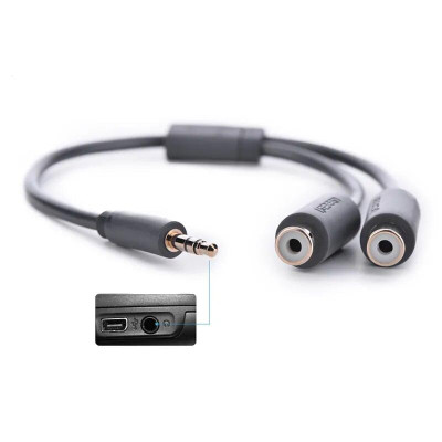 Ugreen UG10547AV109TK 25CM màu Đen Cáp âm thanh 2 đầu Bông sen âm sang 3.5mm dương - HÀNG CHÍNH HÃNG