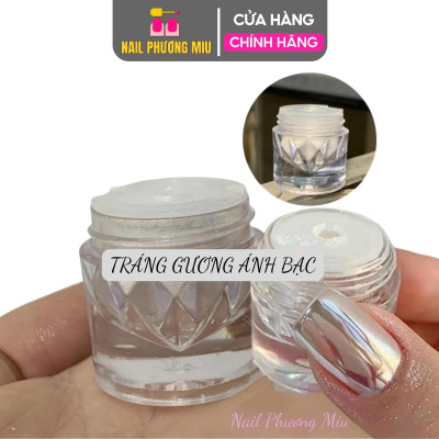Tráng Gương Màu Bạc INOX Lấp Lánh Dùng Để Trang Trí Móng Nghệ Thuật Chuyên Dùng Làm Nail Không Chứa Cồn Nữ Women Sơn Gel