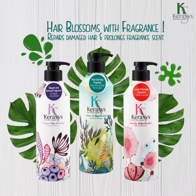 Dầu xả nước hoa Kerasys Pure & Charming hương quýt và hoa ly Hàn Quốc 600ml tặng kèm móc khoá