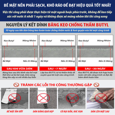 Băng Keo Chống Thấm Nước Butyl Dán Mái Tôn Chống Dột Vá Đường Ống Tường Sửa Chữa Nhà Cửa Siêu Dính