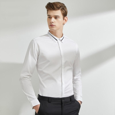 Áo sơ mi nam dài tay phối viền cổ thời trang SITAKI 