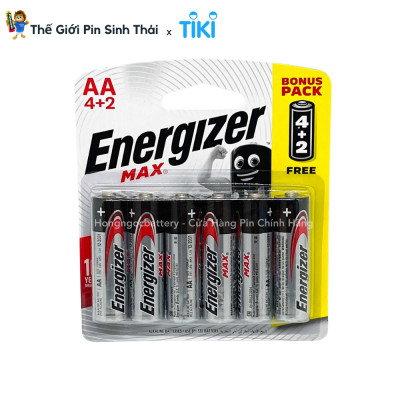 Vỉ 6 Viên Pin AA , Pin AAA Energizer Max 1,5V Alkaline - Hàng chính hãng