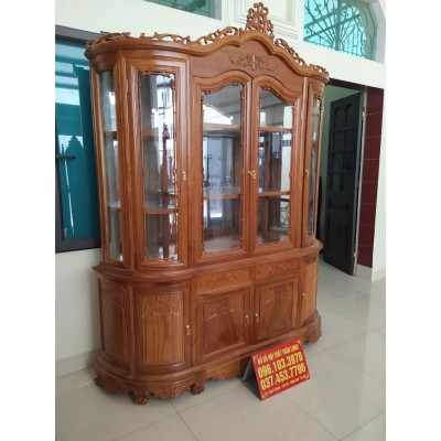 Tủ rượu loại to, 4 cửa kính gỗ hương đá -hàng loại 1 tuyển vân chọn gỗ kỹ càng. (MIỄN PHÍ VẬN CHUYỂN 50KM)