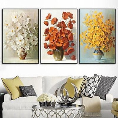 Tranh Treo Tường Bình Hoa Nghệ Thuật (Bộ 4 tấm)