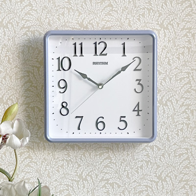 Đồng hồ treo tường Nhật Bản Rhythm CMG597NR04- Kt 25.2 x 25.2 x 4.3cm, 500g Vỏ nhựa. Dùng Pin.