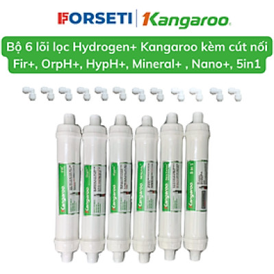 Bộ 6 lõi chức năng Kangaroo lõi FIR+, OrpH+, HypH+, Min+, Nano+, 5in1+ dùng cho máy lọc nước Kangaroo Hydrogen - Hàng chính hãng