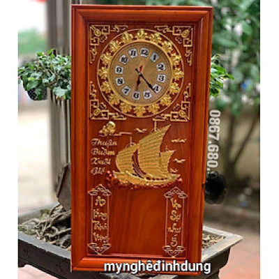 ĐỒNG HỒ ĐỐC LỊCH TREO TƯỜNG BẰNG GỖ HƯƠNG ĐỎ ĐẸP LONG LANH KT 41X81X3CM 