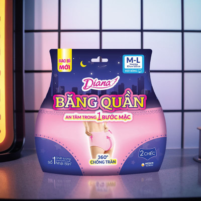 Băng Vệ Sinh Dạng Quần Diana Sensi Chống Tràn Size M-L 2 Chiếc/Gói