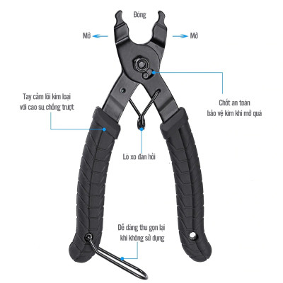 Kìm Cắt Sên Xích Xe Đạp KC-02, chất liệu thép, tay cầm cao su chống trượt, giúp tháo mở thu ngắn dây (loại lớn dài 16cm) 2 Trong 1 - Mai Lee