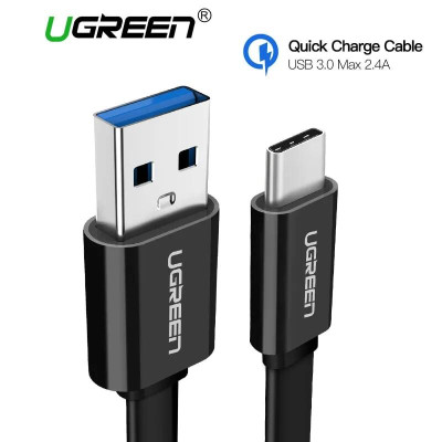 Ugreen UG10697US172TK 1M màu Đen Cáp USB TypeC sang USB 3.0 cáp dẹt - HÀNG CHÍNH HÃNG