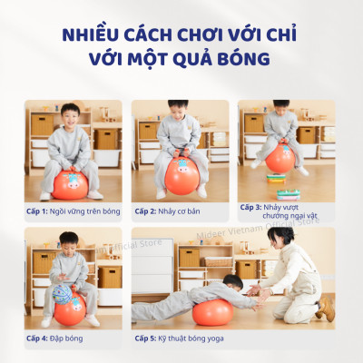 Bóng tập yoga Mideer Sensory Training Bounce Ball, Bóng hơi rèn luyện giác quan cho bé