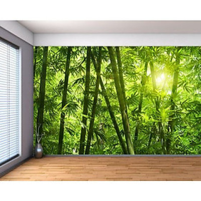 (HCM)Tranh dán tường 3d rừng trúc xanh 2 trang trí decor phù hợp mọi không gian có sẵn keo