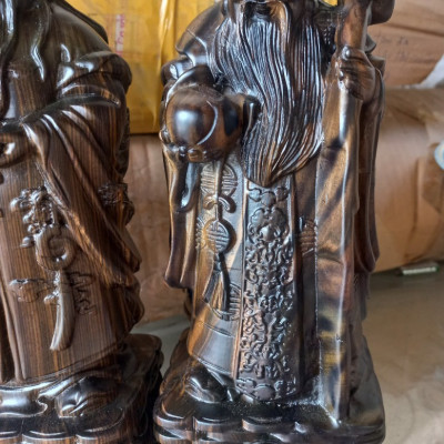 BỘ TƯỢNG PHẬT TAM ĐA PHÚC LỘC THỌ BẰNG GỖ MUN HOA KT CAO 30×11×9CM 