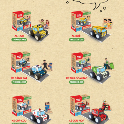 Bộ Đồ Chơi DIY TOONYKIDS Siêu Xe Tái Chế Road Transport Shool Bus TN00324-003 [Tặng Kèm Sticker]