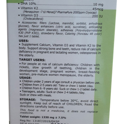 Thực phẩm bảo vệ sức khỏe MEQUIB 2 - Giúp bổ sung vitamin K2 và vitamin D3 cho cơ thể