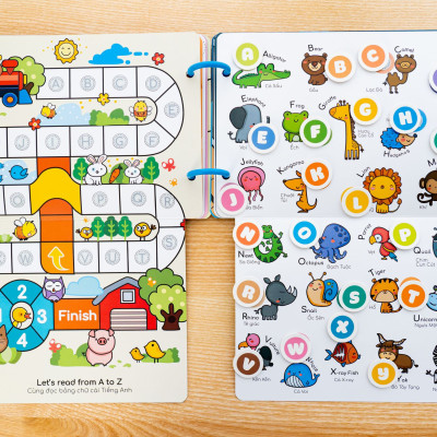 Học Liệu Bóc Dán Montessori Song Ngữ Anh Việt Beezi Book - Lalala Baby