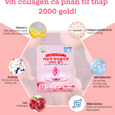 Collagen Peptipe Gold 2000mg Gold Hộp 90 Gói - Sante365 - Thực phẩm bảo vệ sức khỏe