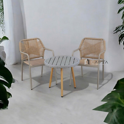 Bộ bàn ban công 2 ghế nhựa giả mây TE2044-60S / CC2031-T Nội thất Capta tại tp hcm