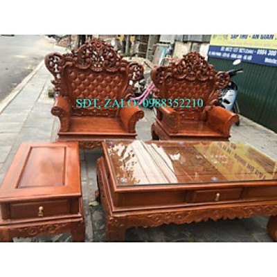 Bộ bàn ghế hoàng gia gỗ xà cừ - NỘI THẤT BÌNH LONG 0988-352-210