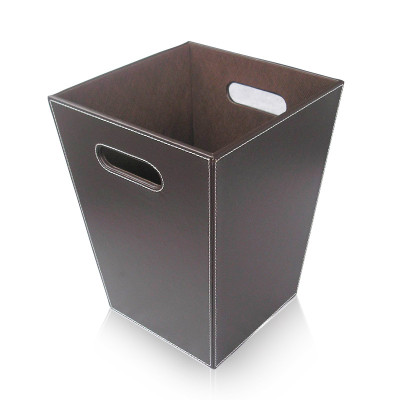 Thùng rác văn phòng vuông bằng da cao cấp