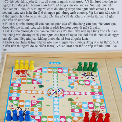 Bộ Đồ Chơi Gỗ Cao Cấp 3IN1, Đồ Chơi Gỗ Cờ Caro, Bộ Đồ Chơi Cờ Cá Ngựa Cho Bé, Đồ Chơi Vận Động Bóng Bàn Mini.  - Chính Hãng BABYBOSS.