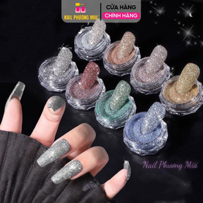 Set 8 Hũ Nhũ Rắc Flash Nail Siêu Sáng 7g/Hũ, Trang Trí Móng Lung Linh, Đa Dạng Màu Sắc, Dành Cho Làm Nail Chuyên Nghiệp