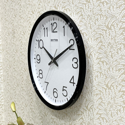 Đồng hồ treo tường Nhật Bản Rhythm CMG494NR02, Kích thước 36.0 x 4.4cm, 855g ,Vỏ nhựa cao cấp, dùng PIN