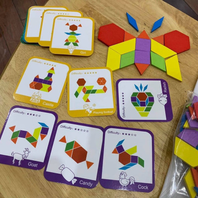 Đồ Chơi Xếp Hình Tangram Bằng Gỗ 155 Chi Tiết  Nhiều Màu Sắc Xếp Được Hàng Nghìn Hình Khác Nhau Cho Bé Tư Duy Sáng Tạo