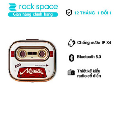 Tai nghe Bluetooth nhét tai không dây TWS Rockspace Retro Mix Tape nghe nhạc lên đến 20h Hàng chính hãng có bảo hành