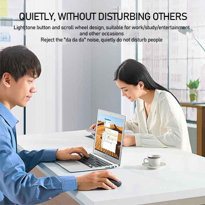 Ugreen UG90671MU105TK 10m 2400dpi Dusty Blue Chuột không dây Silent 2.4ghz kèm pin AA - HÀNG CHÍNH HÃNG