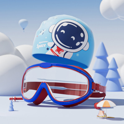 Kính Bơi Trẻ Em Kèm Mũ Và Nút Bịt Tai Chống Tia UV, Chống Sương Mù, Chống Thấm Nước - Kính Bơi Cho Bé - Giao Hoạ Tiết Ngẫu Nhiên